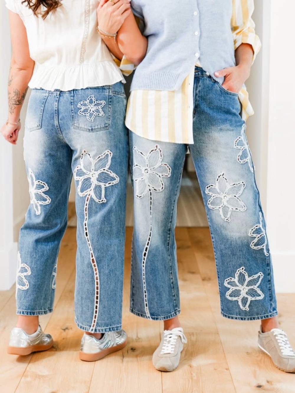 Oli & Hali Embroidered Flower Jeans
